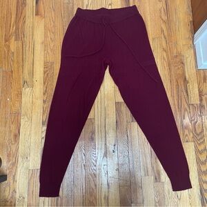 100% Cashmere Burgundy Joggers Size M